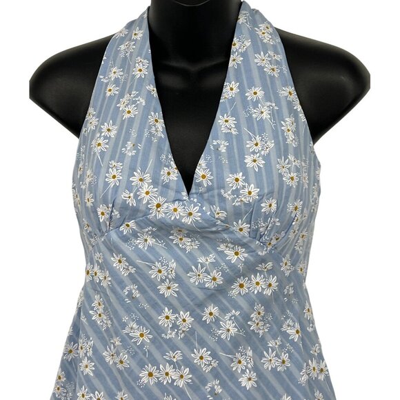 Billy J Halter 6 Daisy Blue V-Neck Floral Sleeveless Mini Delilah Women NWT New - Picture 2 of 10
